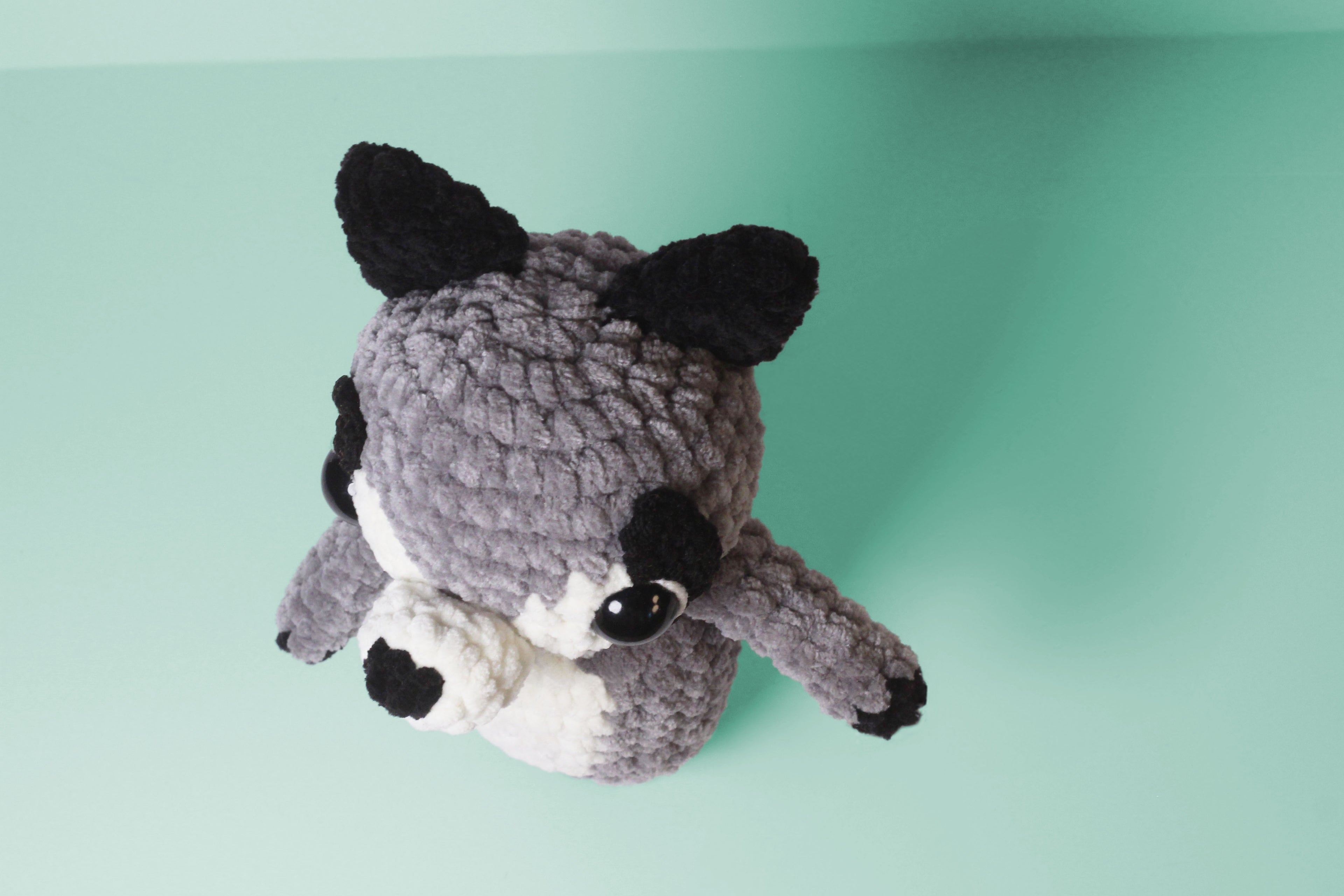 Crochet Raccoon Plush – Handmade Chunky Amigurumi Woodland Animal