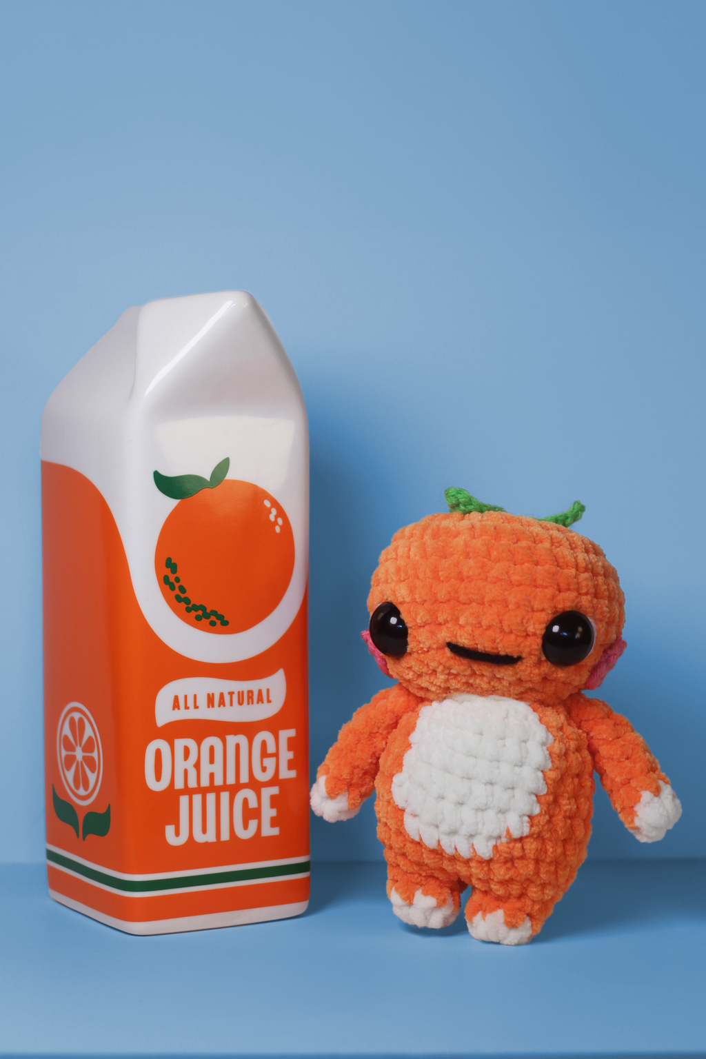 Crochet Mandarin Orange Plush – Handmade Amigurumi Fruit Toy
