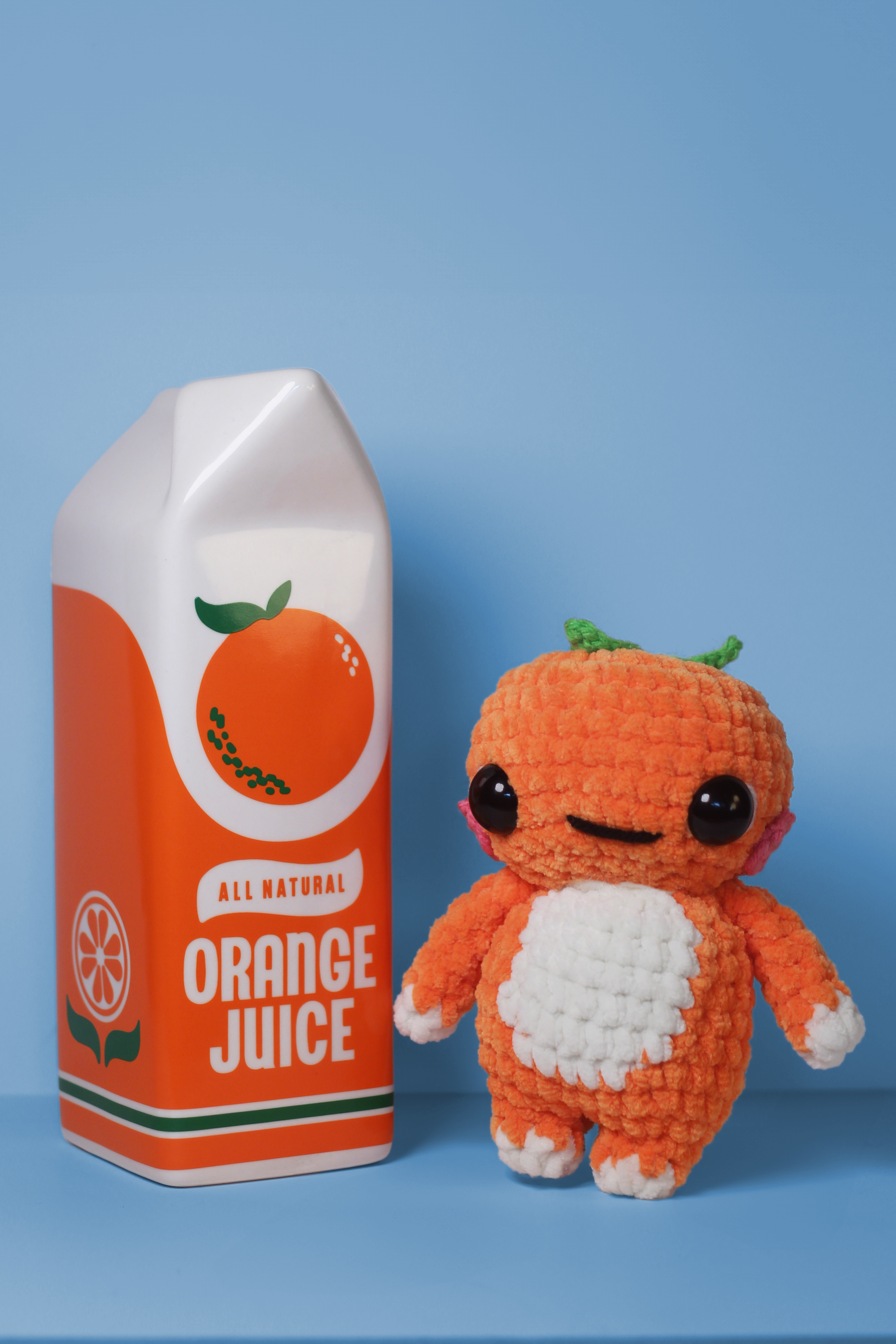 Crochet Mandarin Orange Plush – Handmade Amigurumi Fruit Toy
