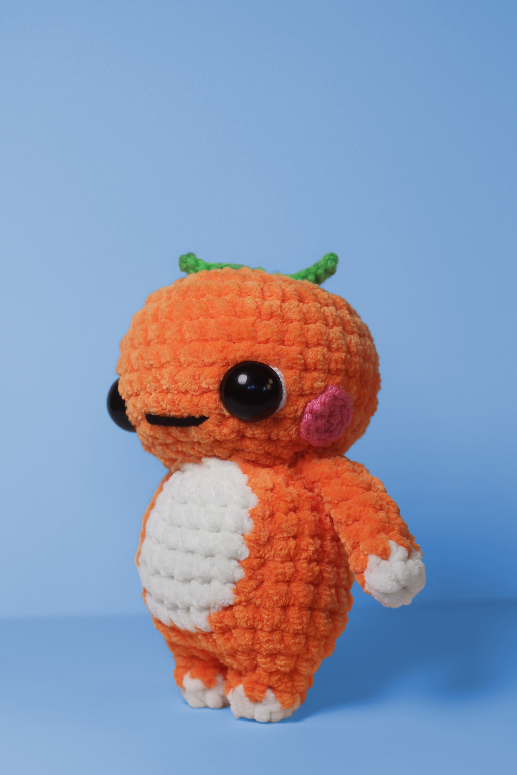 Crochet Mandarin Orange Plush – Handmade Amigurumi Fruit Toy