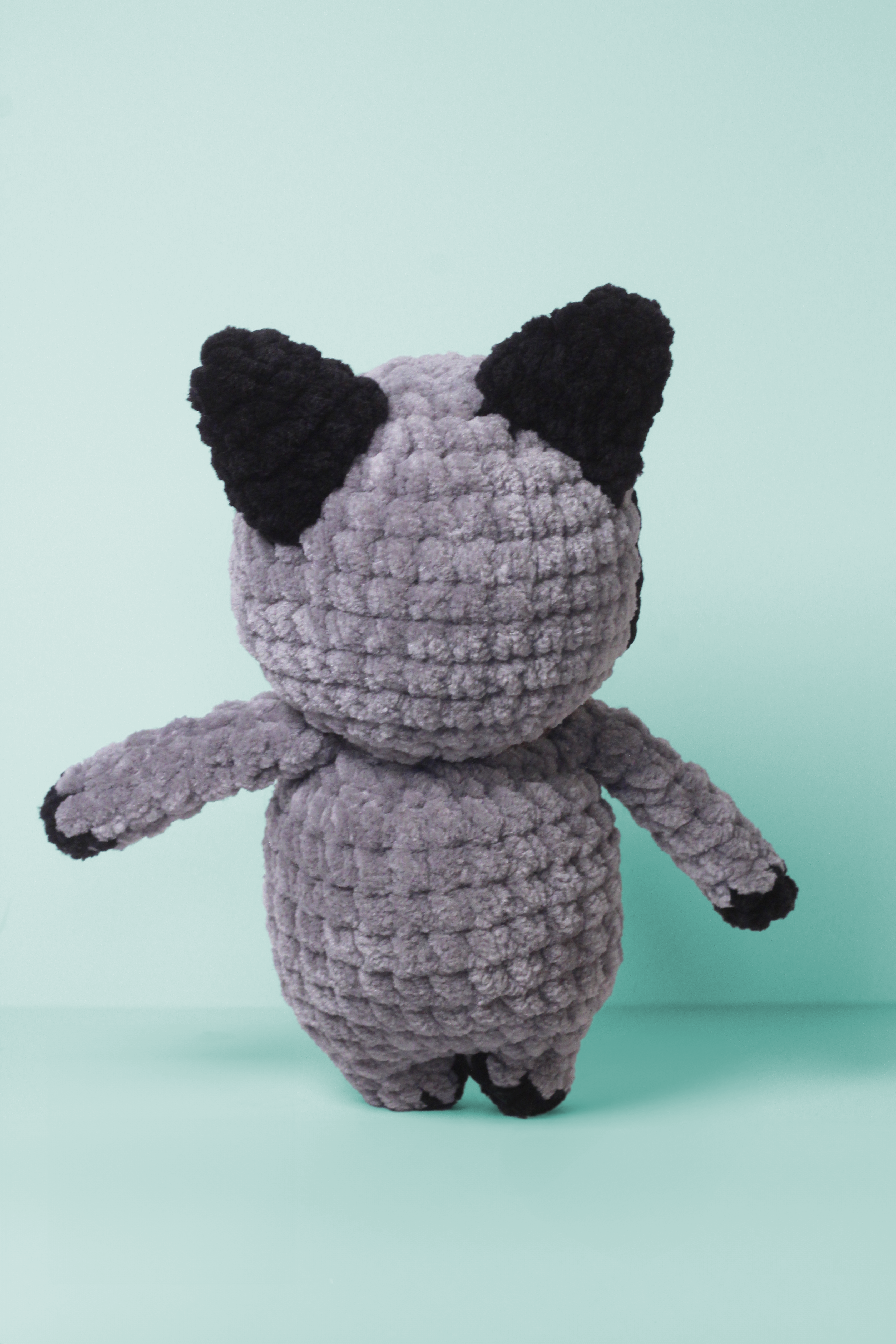 Crochet Raccoon Plush – Handmade Chunky Amigurumi Woodland Animal