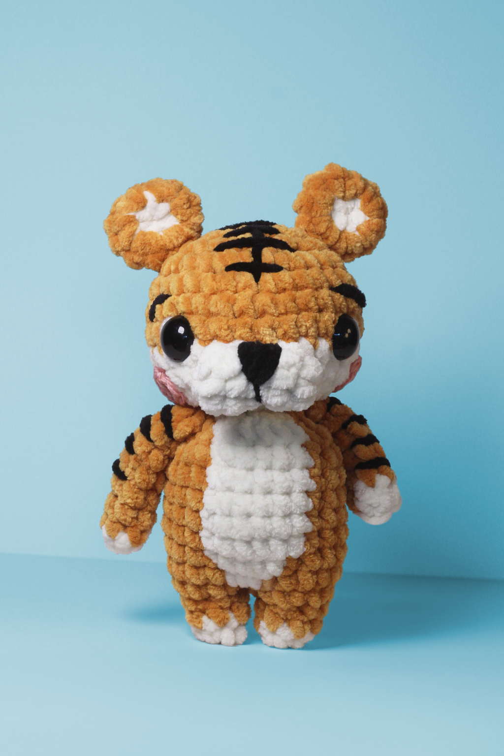 Crochet Tiger Plush – Handmade Chunky Amigurumi Jungle Animal